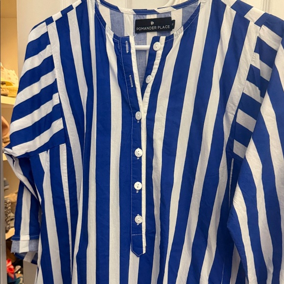 Tuckernuck Pomander Place Striped Blue and White Maxi Dress - Picture 3 of 6